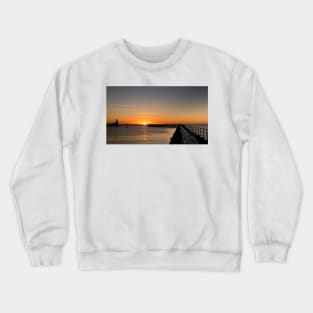 January sunrise at the mouth of the River Blyth - Panorama Crewneck Sweatshirt